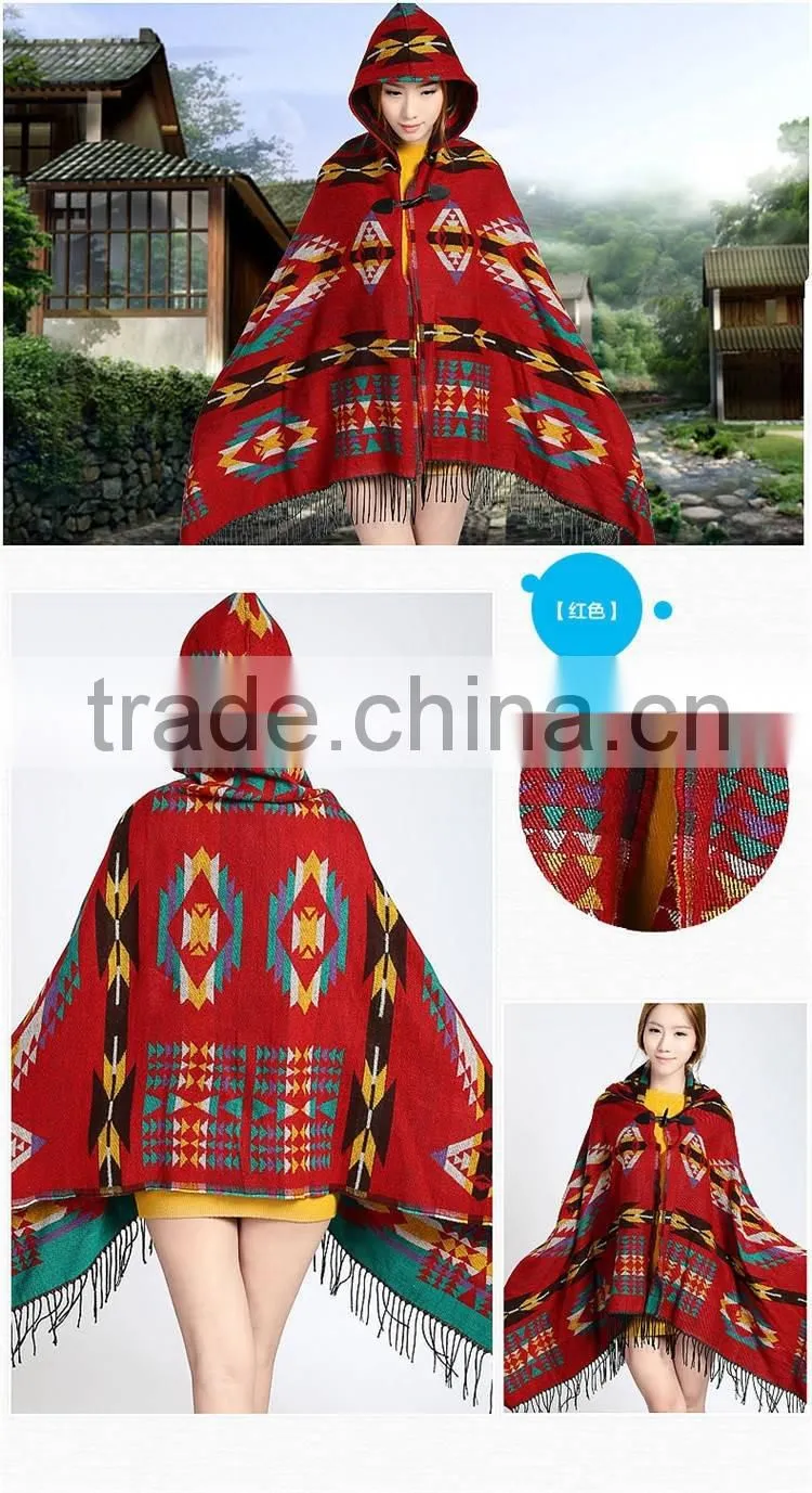 wool / cashmere blended winter thick sweater poncho