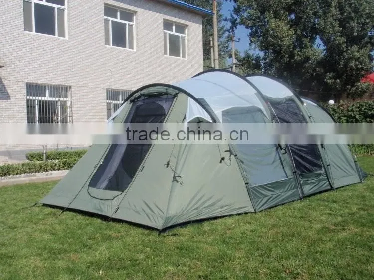 Fiberglass pole and polyester fabric family tent