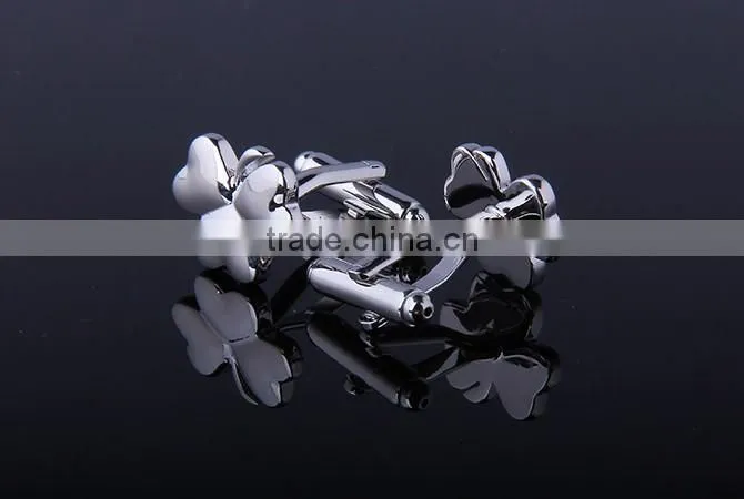 Silver Plated Cufflink,Brass Cufflink,Clover Cufflink