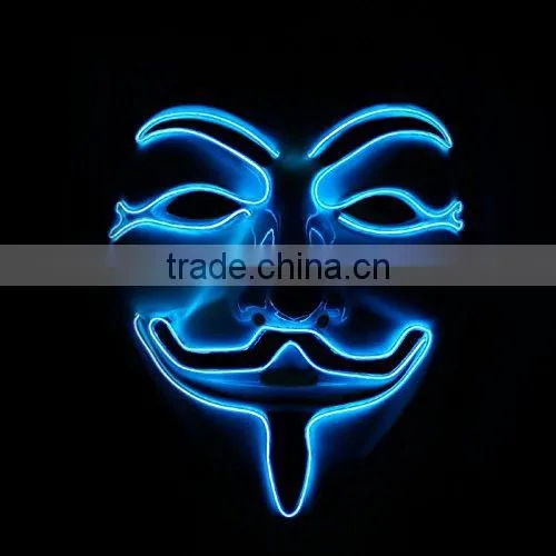 2016 Wholesale El wire light up mask/Light Up EL Mask / el wire mask with high quality