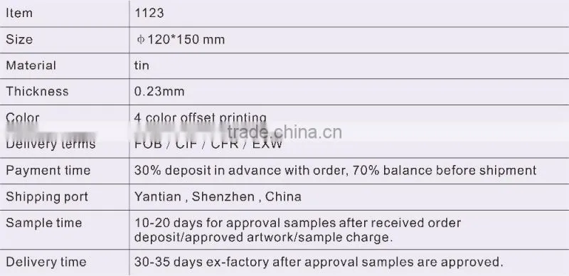 Wholesale food use packaging storage tin box packaging