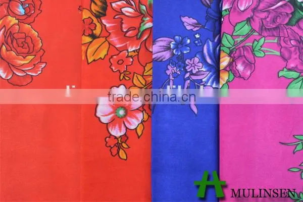 Mulinsen textile 2015 fashion pattern 100% polyester printed silk satin fabric