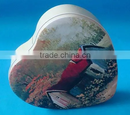 fashion heart shape chocolate tin box