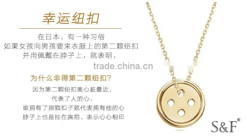24k gold palting lucky fastener pendant silver jewelry