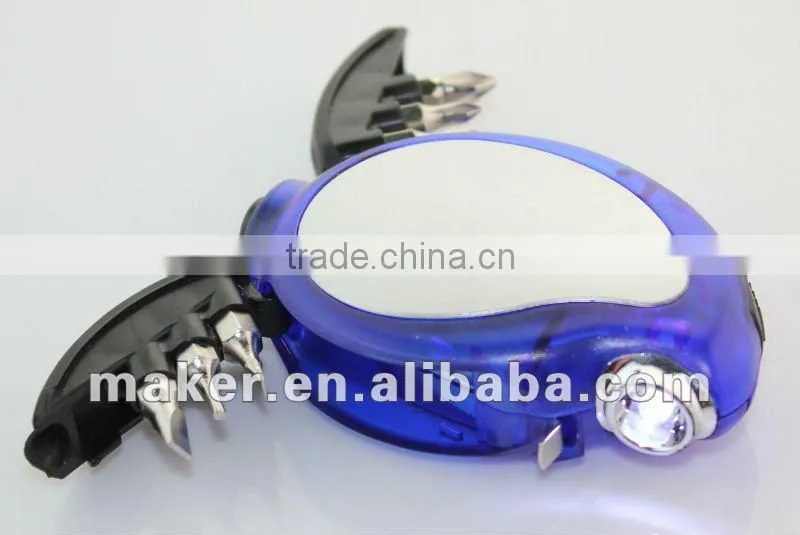 6 bits Screwdriver, tape measure Plastic Flashlight