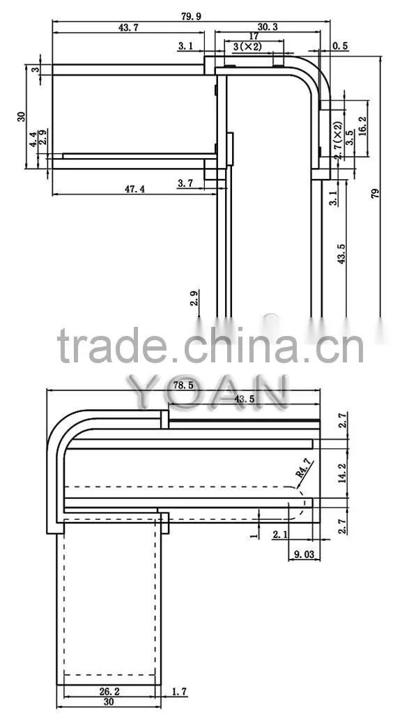 High performance Bright Chrome plated zinc die-casting cabinet rack T-joint
