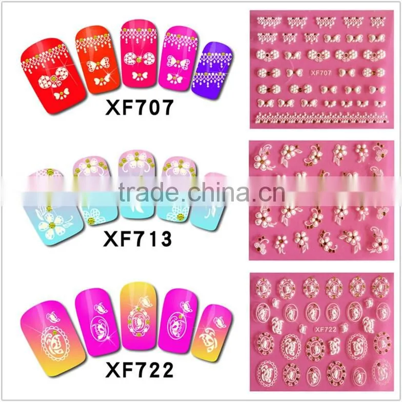 2016 wholesale water transfer french nail sticker nail art stickers water transfer art 3d nail sticker