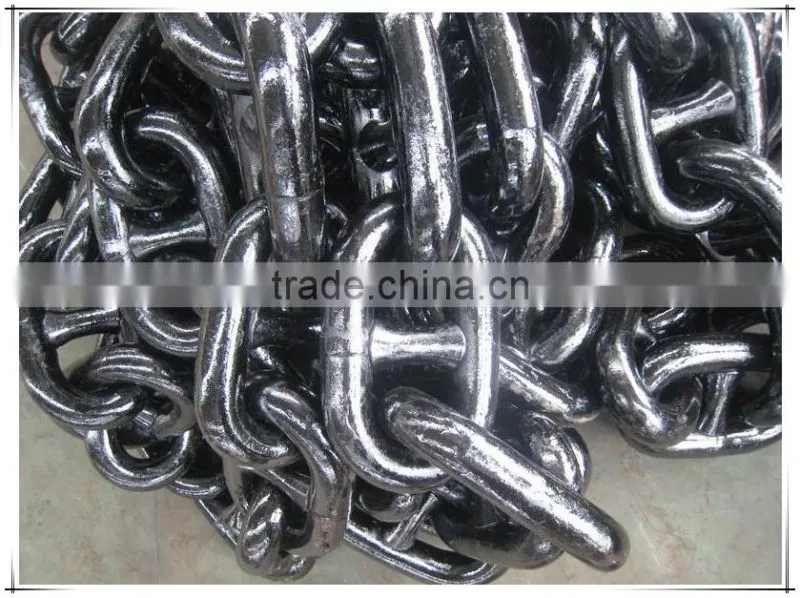 HDG or black U3 dia 12.5-75mm marine stud link anchor chain
