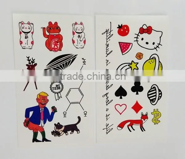custom small cute cartoon temporary tattoo holiday waterproof tattoo sticker