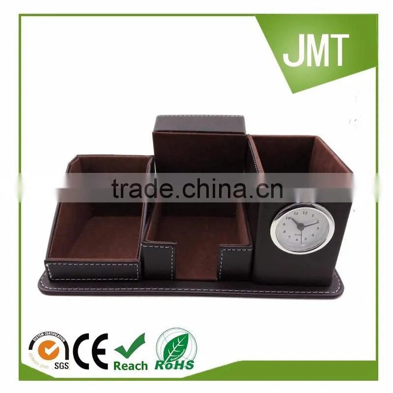 High-end multi-functional creative leather pen container business card holder