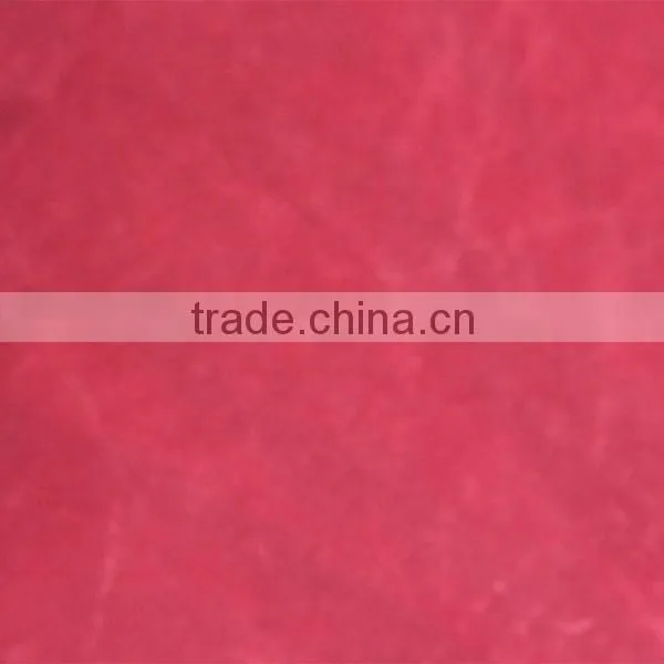 Two side flock PU coated split leather for handbag usage