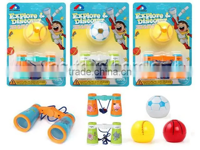 5*25 plastic kids binoculars toy with kaleidoscope