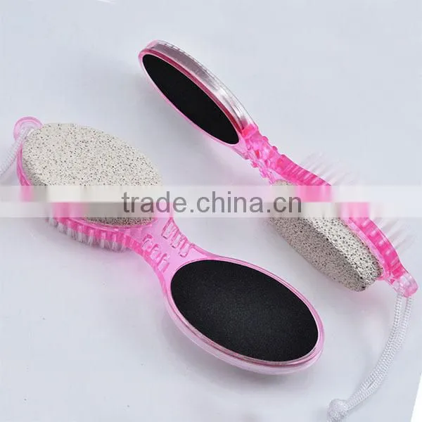 Four side pumice stone foot file brush cleaning