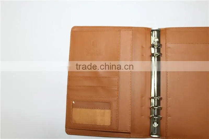 Dongguan factory direct pu leather file folder with Multi-function pocket,High quality file folder customized Logo