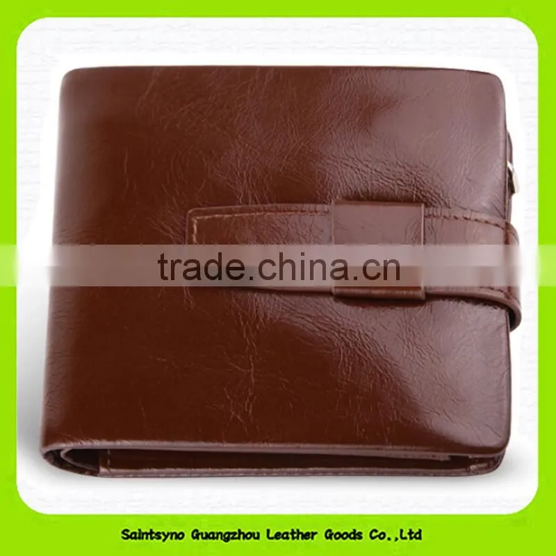 15627A Top quality factory outlet durable leather tri-fold men wallet