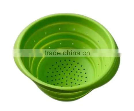 Eco-friendly non-stick collapsible colander silicone strainer