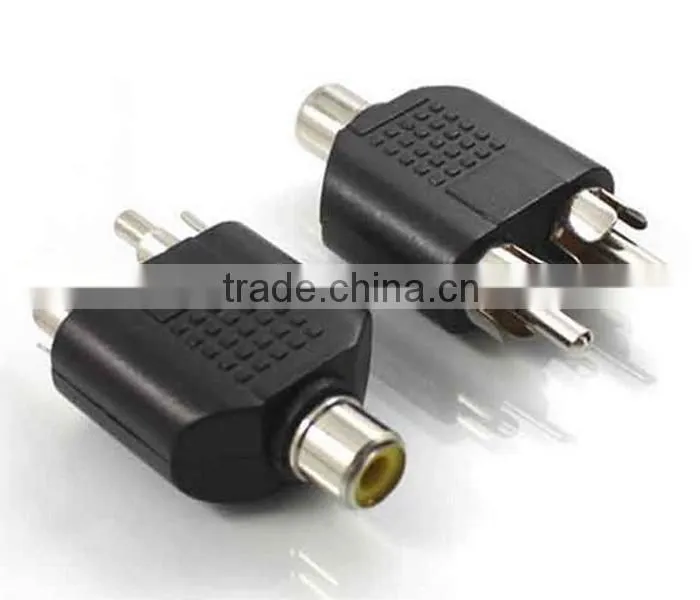 2 RCA Male to 1 RCA Female Splitter Audio AV Adapter