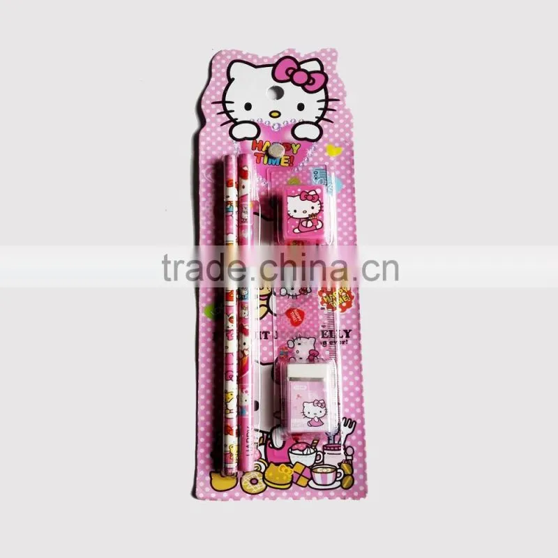 pencil eraser sharpener and ruler set / stationery set