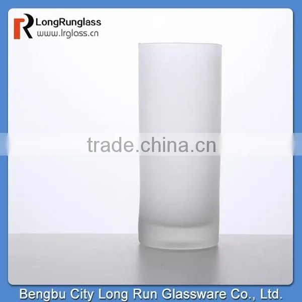 LongRun 260ml large capacity long classical blank white frosted cup glass cup