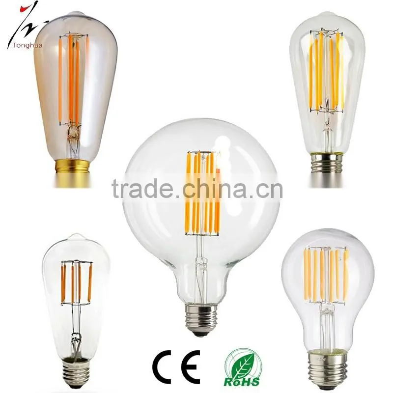 Hot Sell Vintage Clear Glass Led A19/ST58/G125/ST64 4W Led Filament Light Bulb E26 E27 B22 Led Lamp