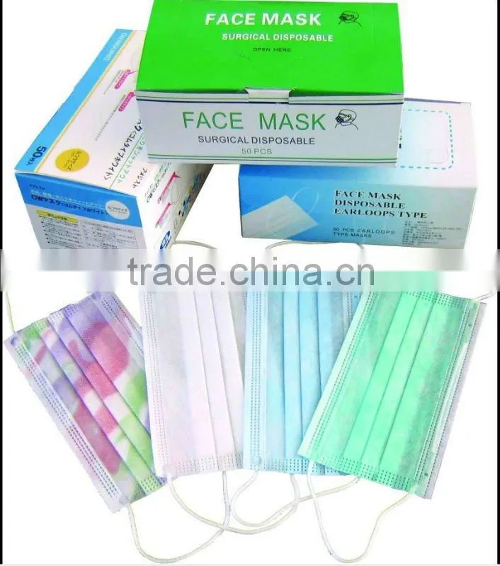 Medical blue disposable protective face mask