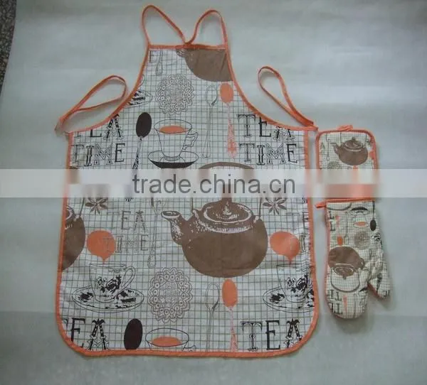 silk screen pigment printing cotton bib apron with letter design