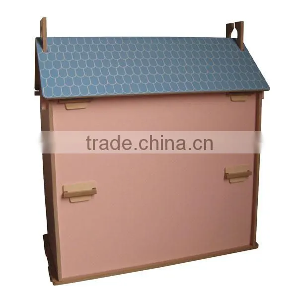 pink hot sale two storied classic wooden dollhouse