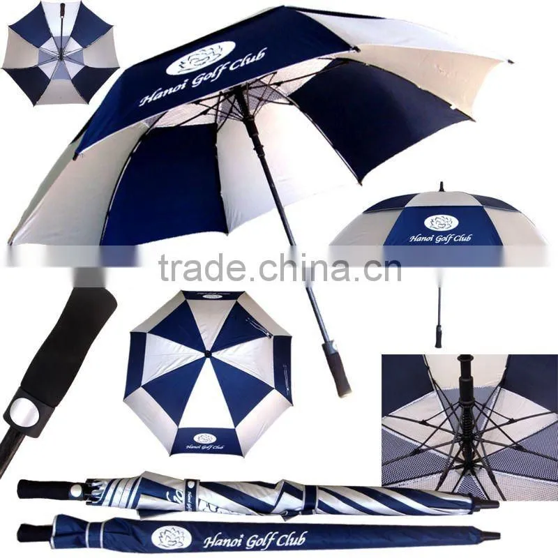 big double canopy green golf umbrella