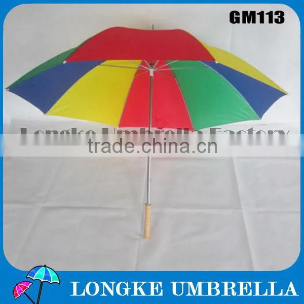 new fashion hign quality 75cm manual open four color bright Wooden Straight golf Umbrella/mix color