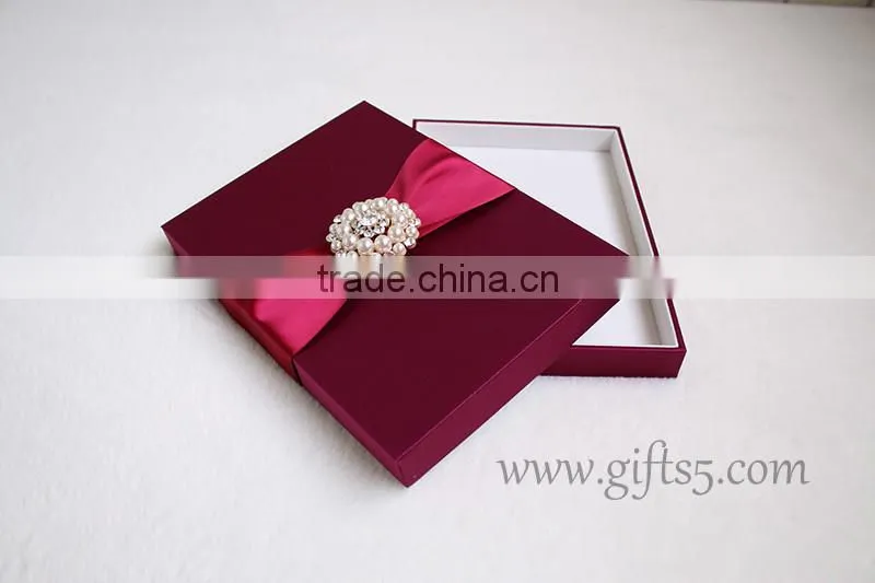 Gorgeous Burgundy wedding invitation boxes