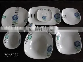 China square tableware sets ceramic dinner set with nice printed porcelain dinner sets