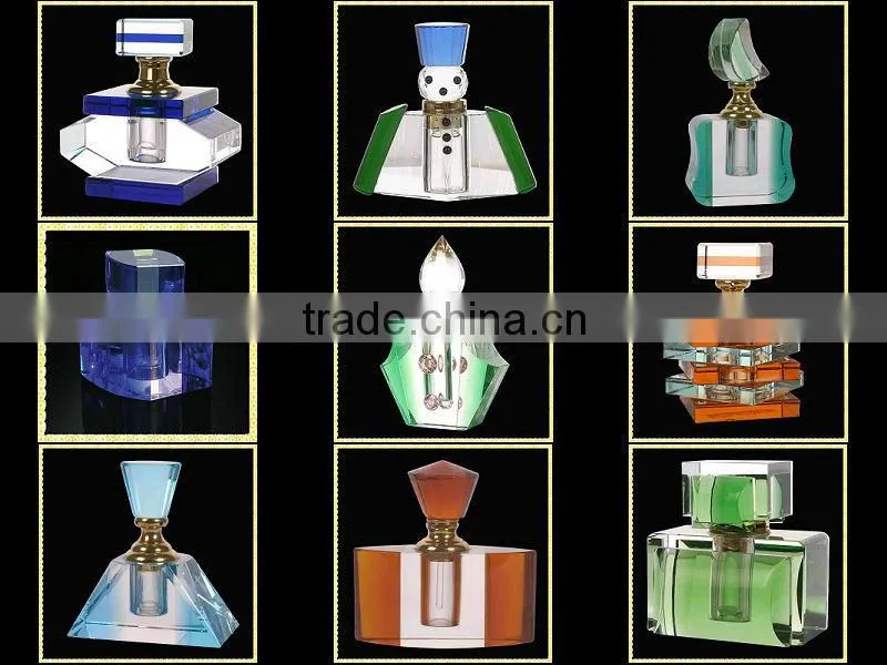 Handcrafted Purple Crystal Perfume Bottles For Wedding Decoration