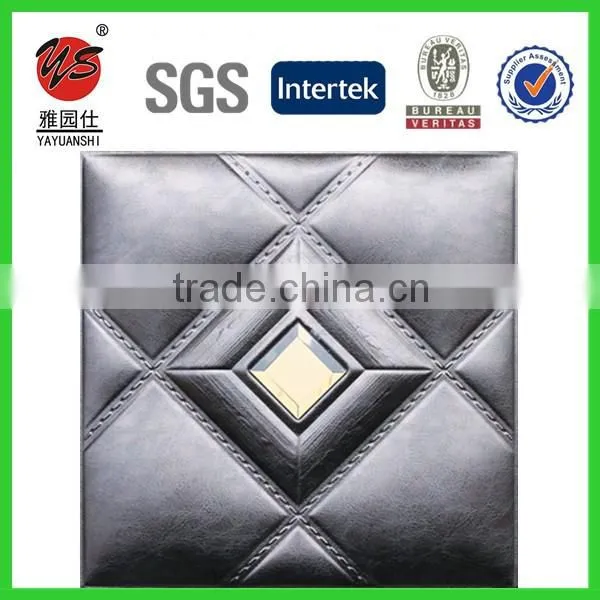 3D leather wall panel decorative 3d PU leather covering wall panel ceiling panels
