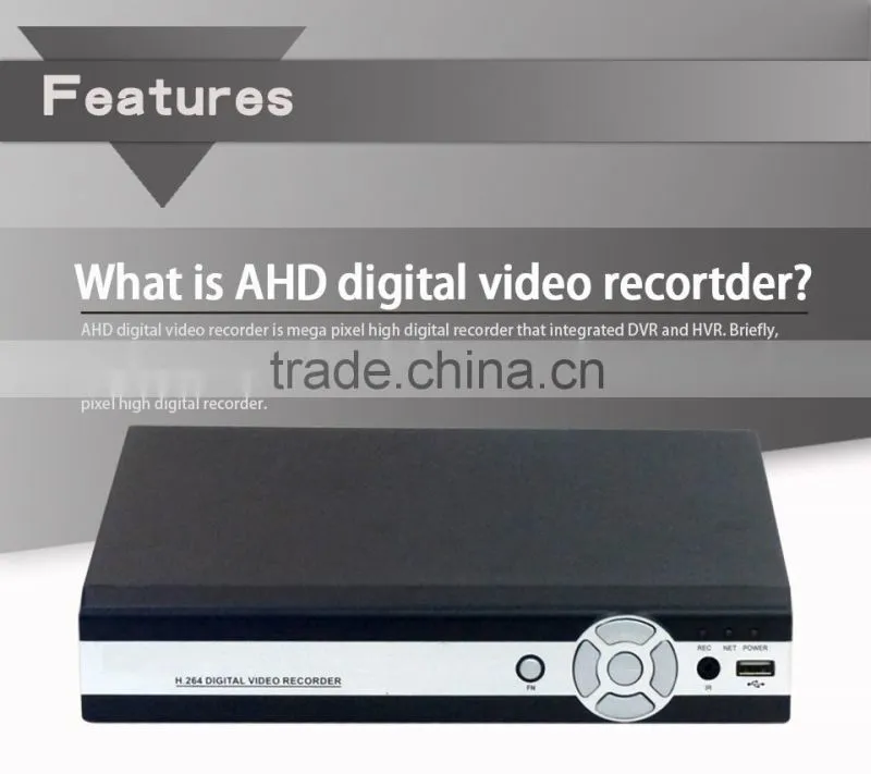 H.264 compressed format DVR 4CH CCTV AHD digital video recorder