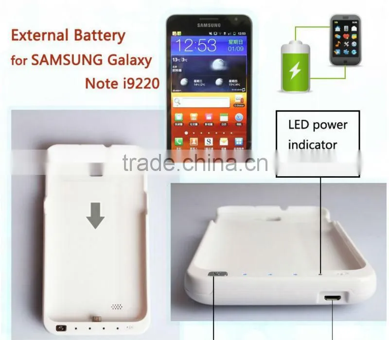 3000mAh Backup Battery Power Case For Samsung Galaxy Note i9220 GT-N7000 (SE002-1)