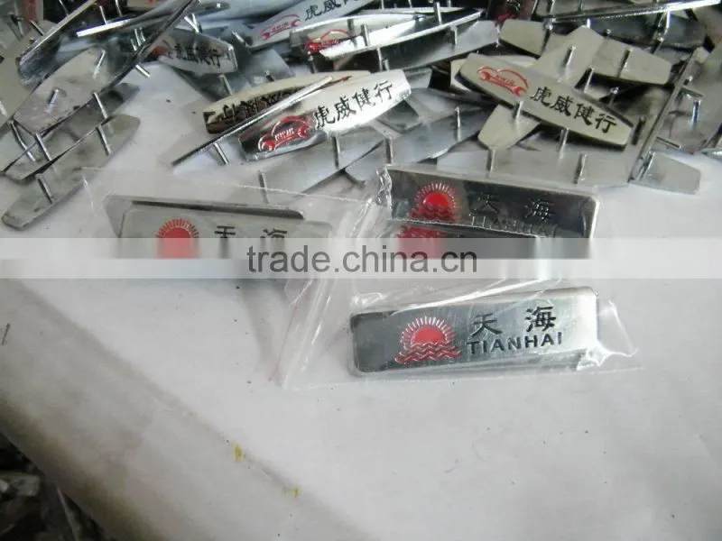 metal car chair logo , gun black plating zinc alloy metal tag for car chairs,metal chair nameplate