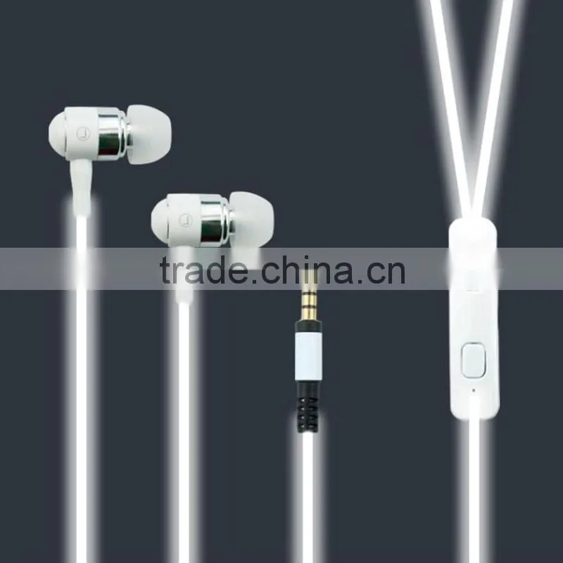 sport earphone 3.5mm In-ear Stereo Phone Headset Luminous Glow Earphone Headphone Handsfree with Mic