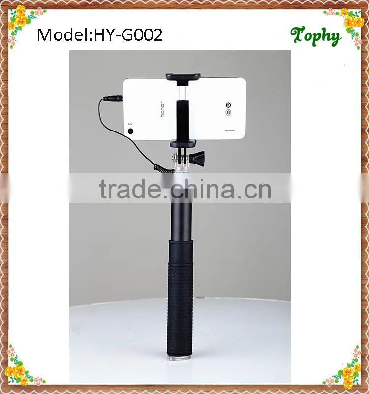 2015 New High-quality Aluminium Alloy Extendable Hand Held Foldable Selfie Stick/Monopod Selfie Stick/Cable Selfie Stick