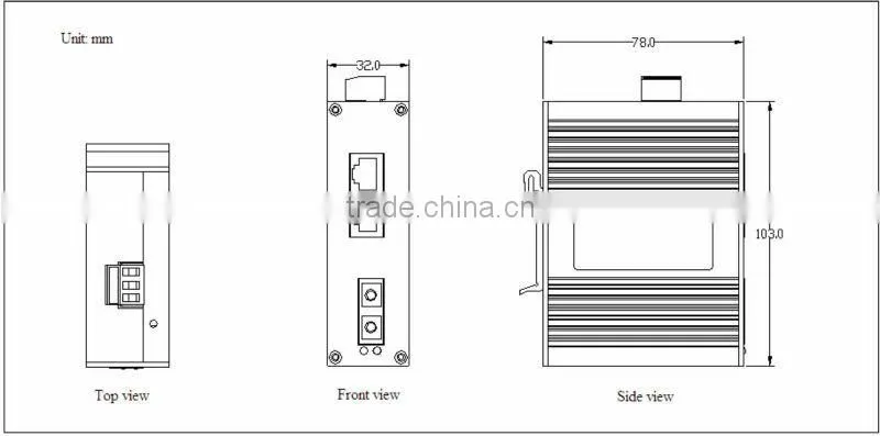3 Port 10/100Base Industrial Ethernet Switch Oil and Gas Communication and Automation i303A