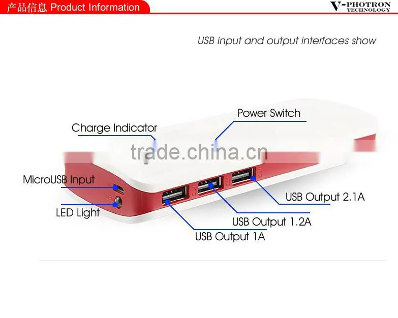 Hot selling universal portable power bank 13000mah for all cellphone