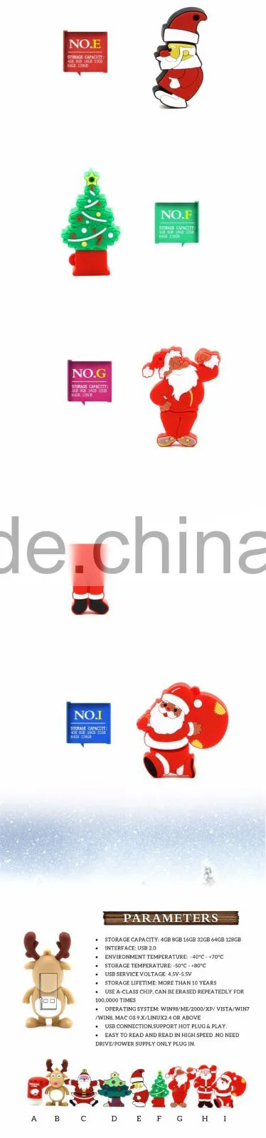 Christmas tree usb flash drive,64gb usb Christmas gift deer shape usb drives1gb