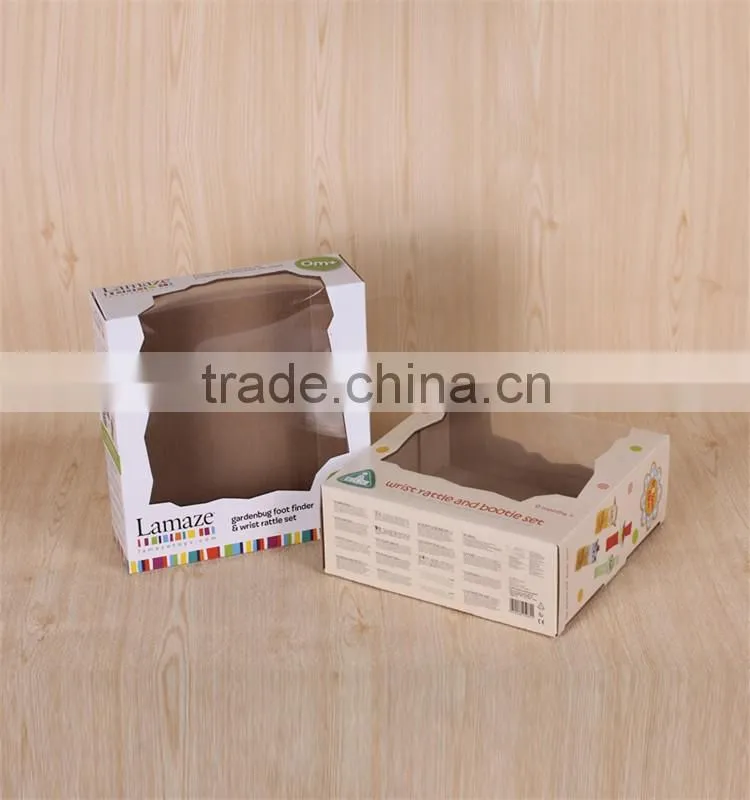 Customized lid and tray rigid paper baby shoe box