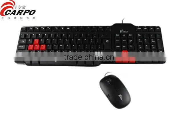wholesale computer usb wired keyboard and mouse T400 combo