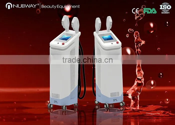 Newest 2 hand pieces painless skin rejuvenation professional shr ipl machine