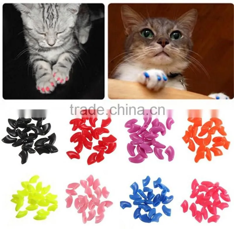 20 pcs Colorful Soft Pet Dog Cat Nail Caps