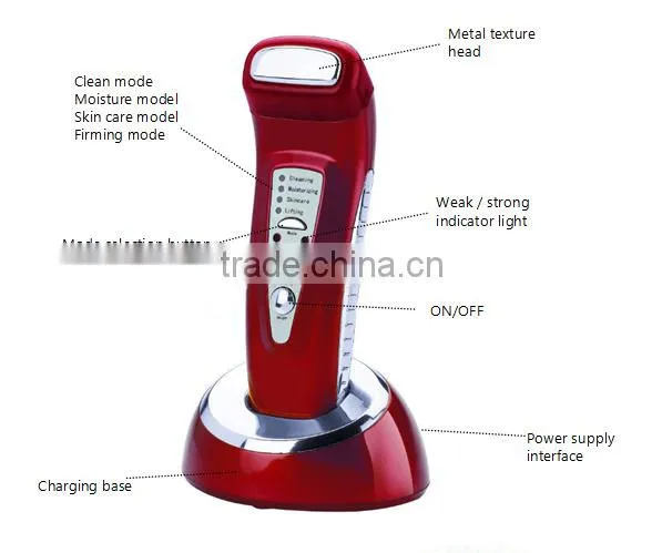 Handheld ion beauty stimulator for skin rejuvenation,wrinkle remover