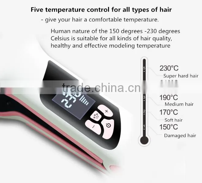 Electric Smart Steam Automatic LCD Temperature Control Brush Hair Straightener
