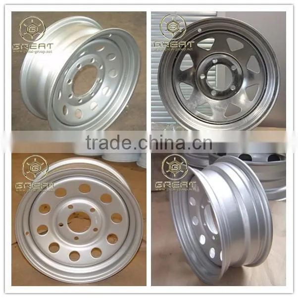 Steel trailer wheel rim and semi truck trailer rim