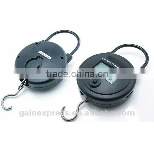 Portable 25kg/55lb Round Digital LCD Hanging Fish Weighing Scale, oz