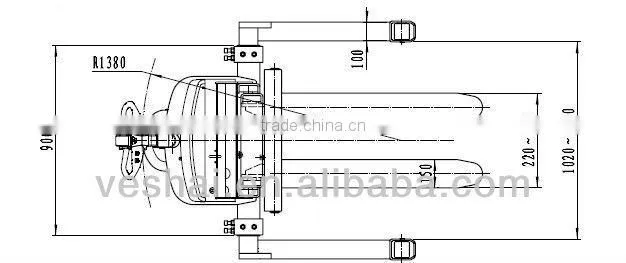 1ton 2.5meter full electric stacker VH-BST battery forklift